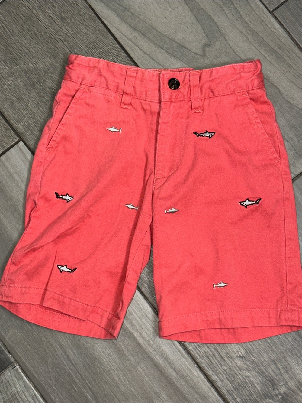 Castaway Nantucket Island Shorts Shark Embroidered Boys Size 4